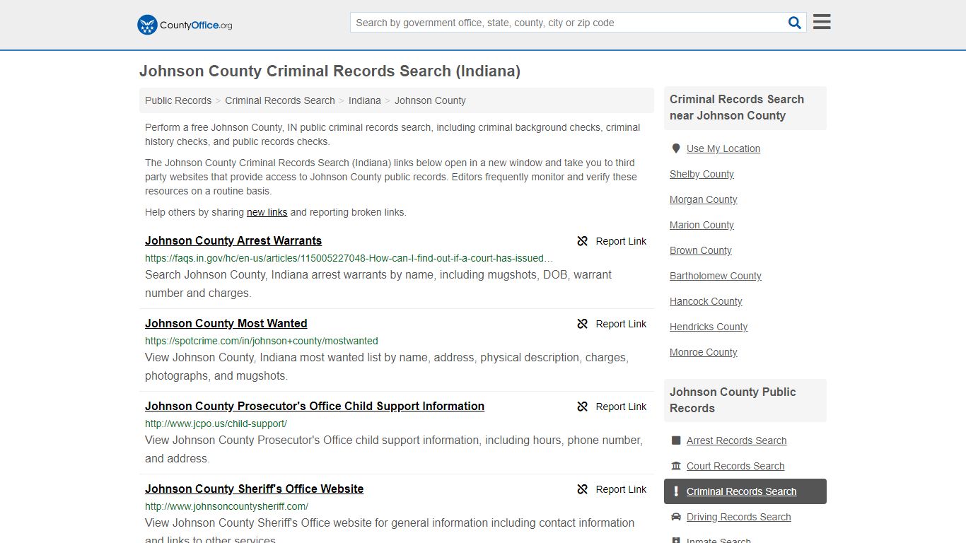 Criminal Records Search - Johnson County, IN (Arrests ...